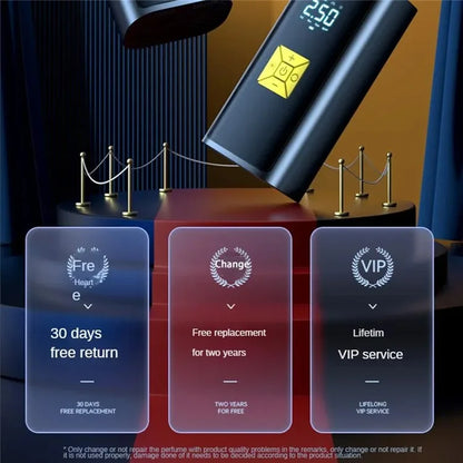 CQB-9620 Portable Cordless Tyre Inflator Digital Display Car Pump with LED Light Power Bank Function