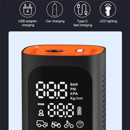 NW01-P Car Tire Inflator Digital Display Portable Cordless Air Inflator (7500mAh Battery, 12V Cigarette Lighter)