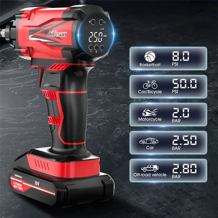 CARSUN C1811 Electric Air Pump Digital Display Wireless Car Motorcycle Tire Inflator with LED Light