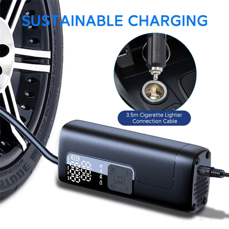 NW06 Portable Car Tire Pump Digital Display Air Inflator with Power Bank Function