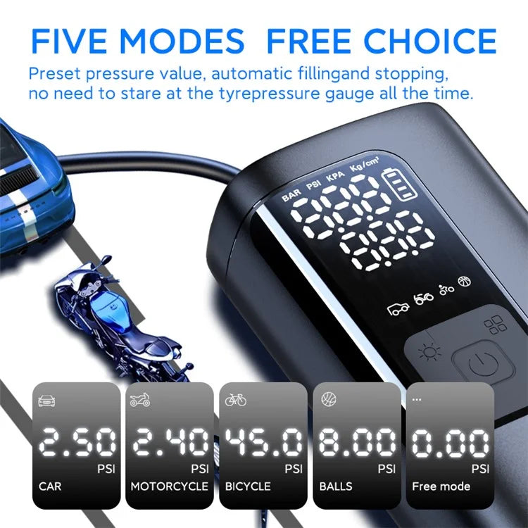 NW06 Portable Car Tire Pump Digital Display Air Inflator with Power Bank Function