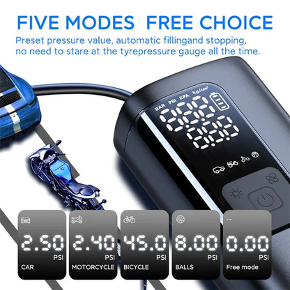 NW06 Portable Car Tire Pump Digital Display Air Inflator with Power Bank Function