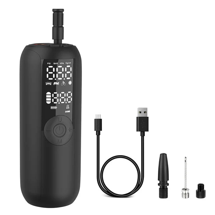 LP1 Outdoor Portable Smart Tire Pump with LED Light, Car Bike Mini Inflator