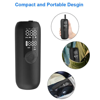 LP1 Outdoor Portable Smart Tire Pump with LED Light, Car Bike Mini Inflator