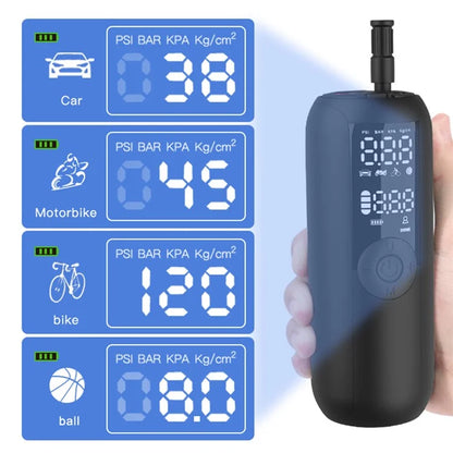 LP1 Outdoor Portable Smart Tire Pump with LED Light, Car Bike Mini Inflator