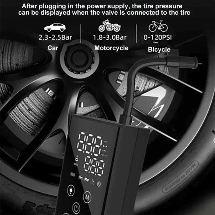 GP2 Portable Digital Touch Screen Air Pump Mini Tire Inflator with LED Light