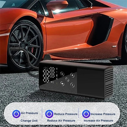 GP2 Portable Digital Touch Screen Air Pump Mini Tire Inflator with LED Light