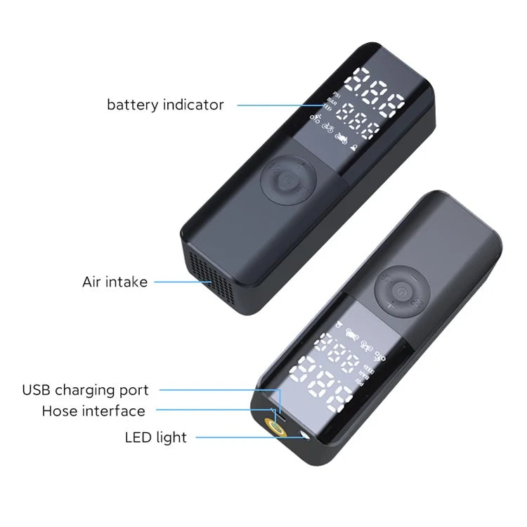 MY-B Portable Air Pump Mini Inflator for Bike, Motorcycle, and Ball