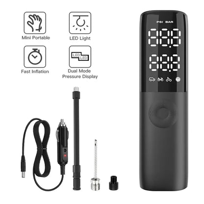 KF02 12V Cigarette Lighter Corded Portable Tire Pump with Digital Display