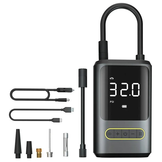 ATJ-8466 19MM Air Cylinder Tire Inflator Air Pump with Power Bank+Cigarette Lighter Interface