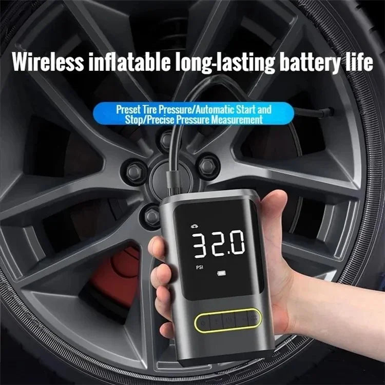 ATJ-8466 19MM Air Cylinder Tire Inflator Air Pump with Power Bank+Cigarette Lighter Interface