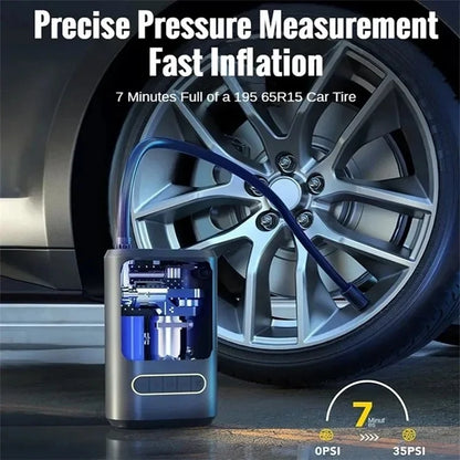 ATJ-8466 19MM Air Cylinder Tire Inflator Air Pump with Power Bank+Cigarette Lighter Interface