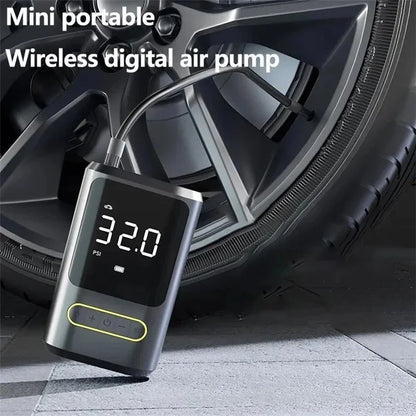 ATJ-8466 19MM Air Cylinder Tire Inflator Air Pump with Power Bank+Cigarette Lighter Interface
