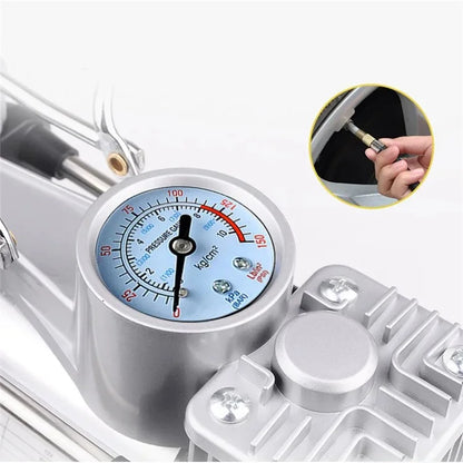 Double Cylinder Air Pump Screwdriver Car Tire Repair Tool Set with Storage Box