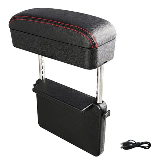 Multifunctional Wireless Charger Car Armrest Storage Box Center Console Arm Rest Organizer  /  Red