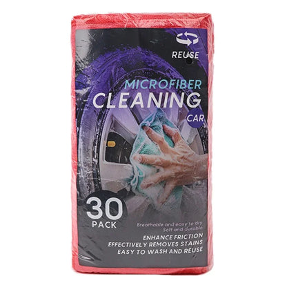 LWMB-004A 30Pcs 30x30cm Super Water Absorption Microfiber Car Washing Towel Kitchen Home Cleaning Cloth