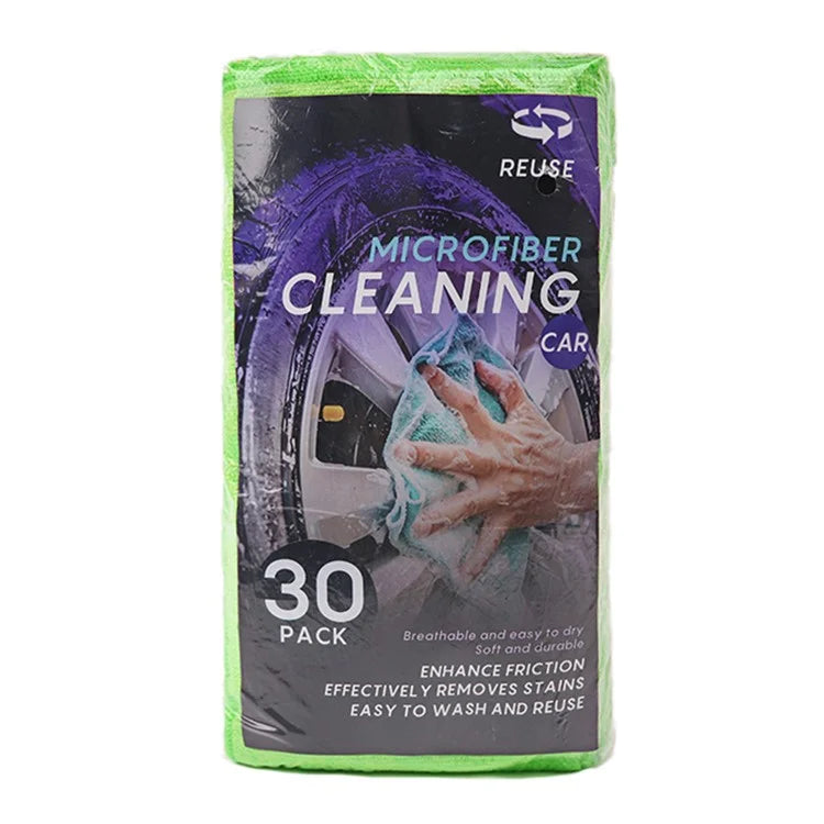 LWMB-004A 30Pcs 30x30cm Super Water Absorption Microfiber Car Washing Towel Kitchen Home Cleaning Cloth