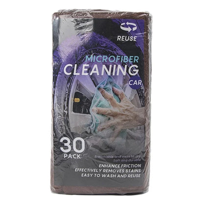 LWMB-004A 30Pcs 30x30cm Super Water Absorption Microfiber Car Washing Towel Kitchen Home Cleaning Cloth