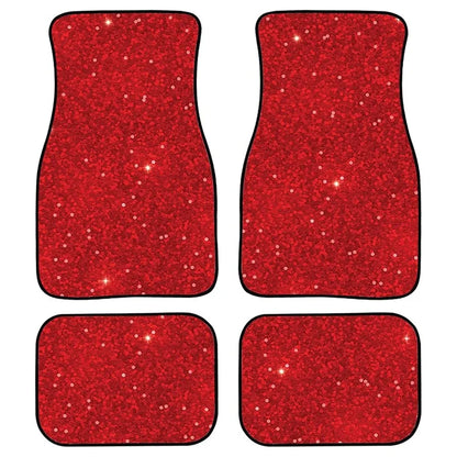 4Pcs / Set Pattern Printed Car Front+Rear Floor Mat Anti-Slip Neoprene Vehicle Interior Floor Pad