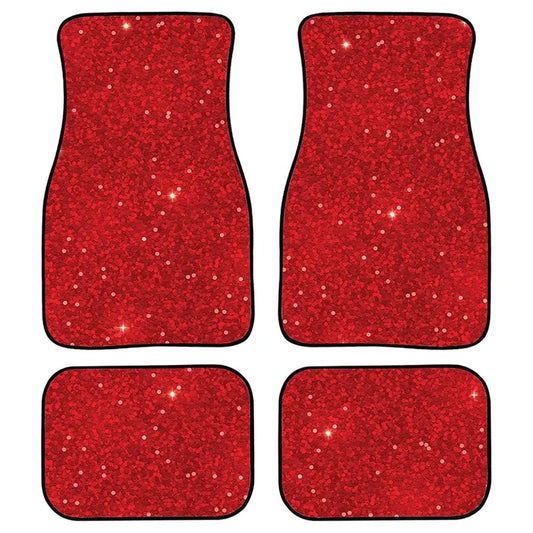 4Pcs / Set Pattern Printed Car Front+Rear Floor Mat Anti-Slip Neoprene Vehicle Interior Floor Pad