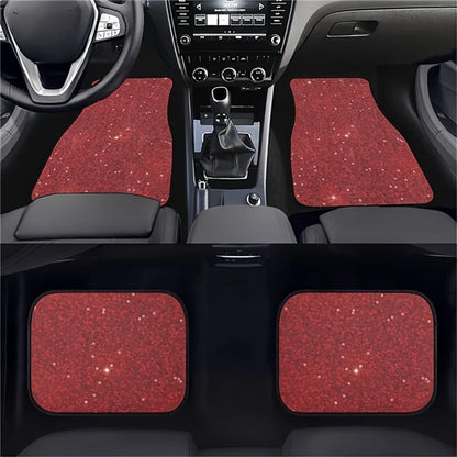 4Pcs / Set Pattern Printed Car Front+Rear Floor Mat Anti-Slip Neoprene Vehicle Interior Floor Pad