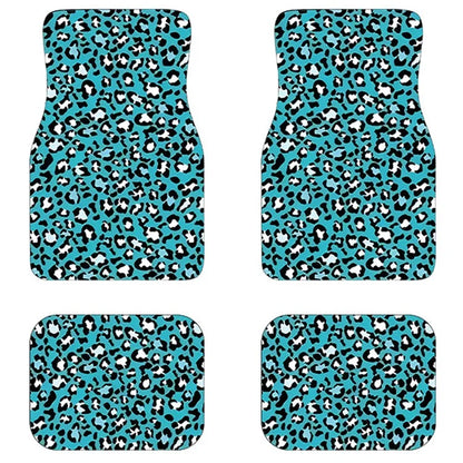 4Pcs / Set Pattern Printed Car Front+Rear Floor Mat Anti-Slip Neoprene Vehicle Interior Floor Pad
