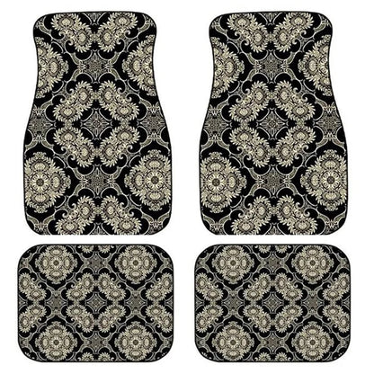 4Pcs / Set Retro Bohemian Style Car Front+Rear Floor Mat Neoprene Vehicle Interior Decorative Floor Pad