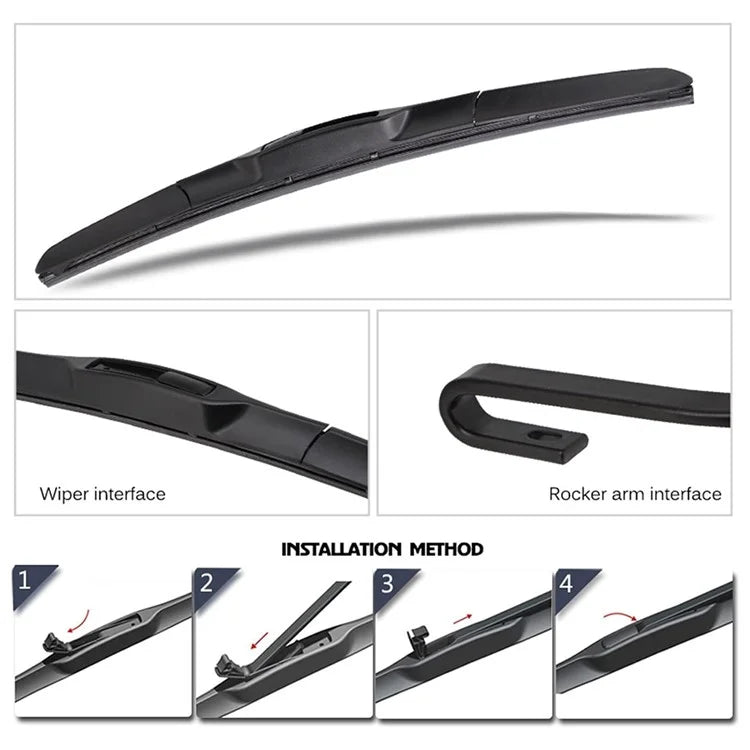 1Pc Universal Three-Stage Car Wiper Blade ABS+Rubber Noiseless Vehicle Wiper Blade