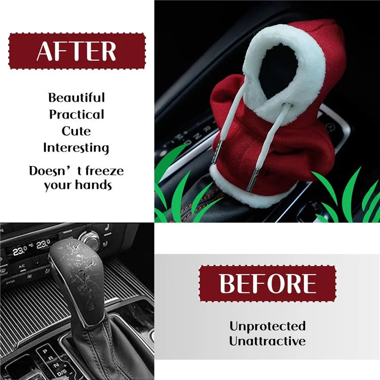 Christmas Style Hoodie Design Car Shift Knob Cover Vehicle Gear Shift Lever Decoration
