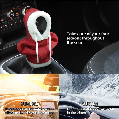 Christmas Style Hoodie Design Car Shift Knob Cover Vehicle Gear Shift Lever Decoration