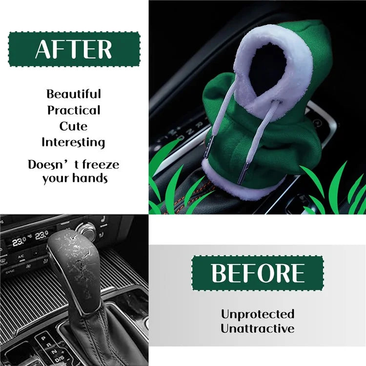 Christmas Style Hoodie Design Car Shift Knob Cover Vehicle Gear Shift Lever Decoration