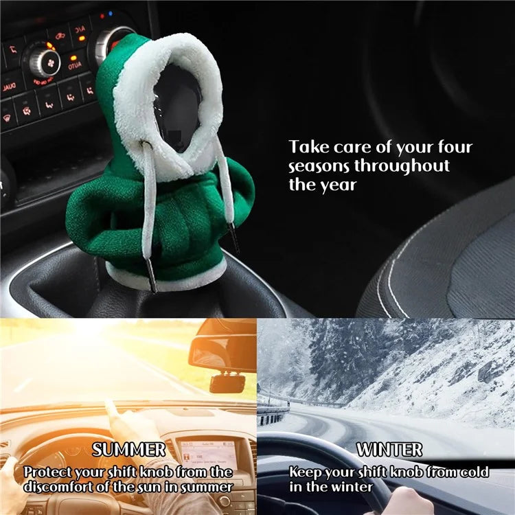 Christmas Style Hoodie Design Car Shift Knob Cover Vehicle Gear Shift Lever Decoration