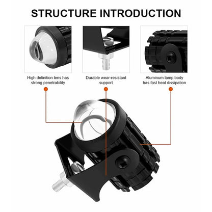 2Pcs IP67 Waterproof Motorcycle Super Bright Spotlight ATV Motorbike LED Headlights with Switch