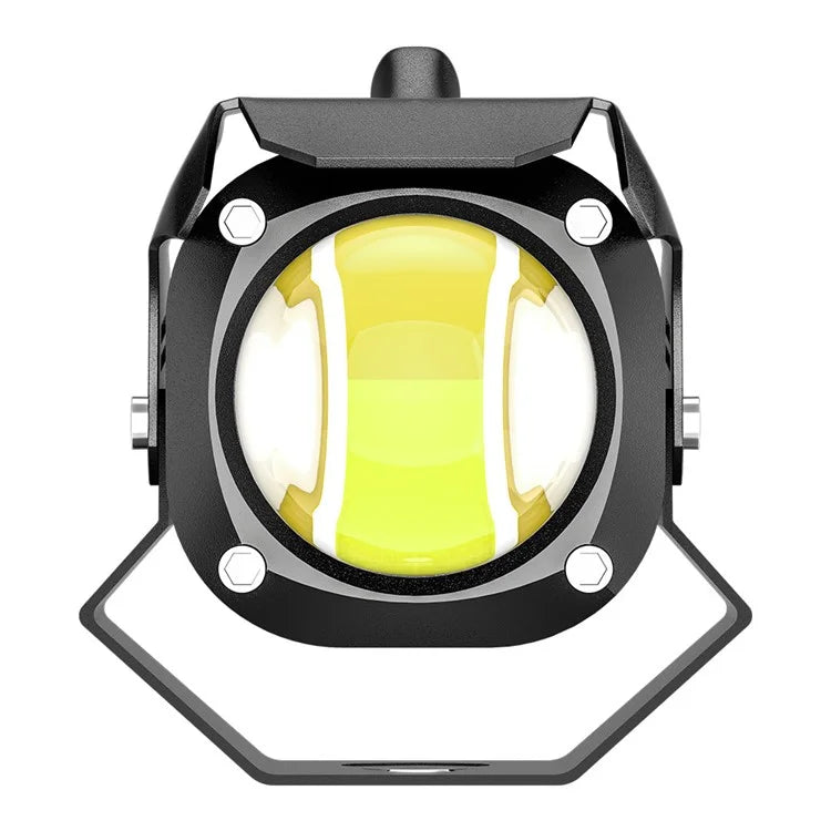 Motorcycle LED Spotlight White+Yellow High Low Beam Light Motorbike Fog Lamp