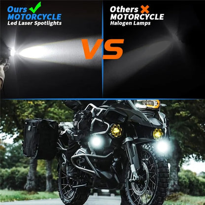 1 Pair / Set Motorcycle LED Headlight Waterproof Motorbike Internal Modified Spotlight with Fan