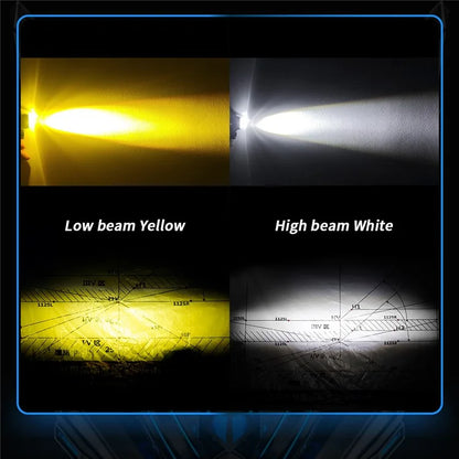 1 Pair / Set Motorcycle LED Headlight Waterproof Motorbike Internal Modified Spotlight with Fan