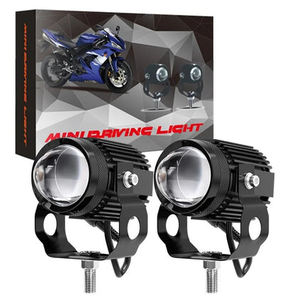 1 Pair / Set Motorcycle LED Headlight Waterproof Motorbike Internal Modified Spotlight with Fan