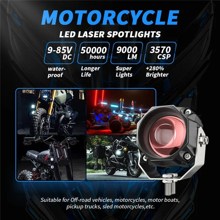 1 Pair / Set Motorcycle 5 Modes LED Headlight Motorbike External Modified Spotlight
