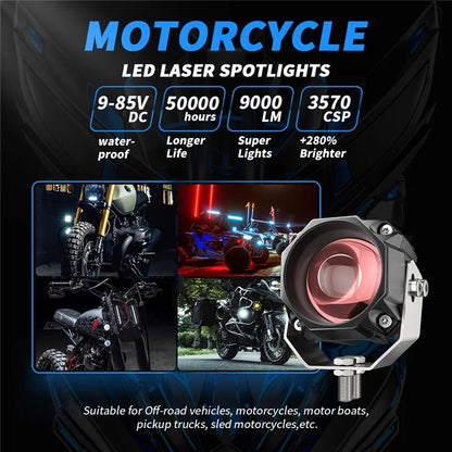 1 Pair / Set Motorcycle 5 Modes LED Headlight Motorbike External Modified Spotlight