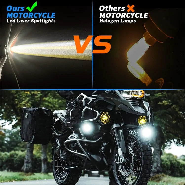 1 Pair / Set Motorcycle 5 Modes LED Headlight Motorbike External Modified Spotlight