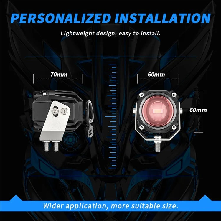 1 Pair / Set Motorcycle 5 Modes LED Headlight Motorbike External Modified Spotlight