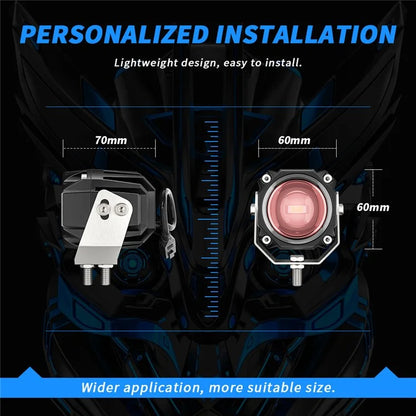 1 Pair / Set Motorcycle 5 Modes LED Headlight Motorbike External Modified Spotlight