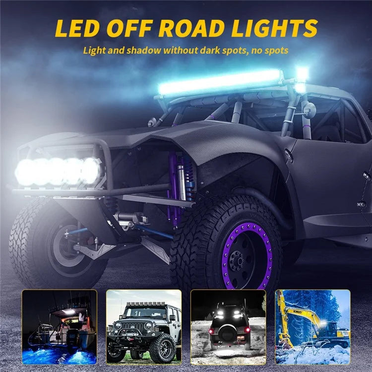 48W 12V 16-LED Car Driving Work Light Waterproof Square Car Off-Road Headlight