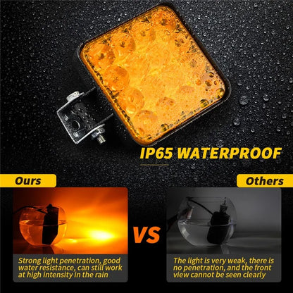 48W 12V 16-LED Car Driving Work Light Waterproof Square Car Off-Road Headlight