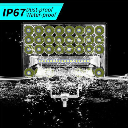 144W 48-LED Car Truck Forklift Driving Work Light Waterproof 5-inch Engineering Vehicle Spot Flood Light