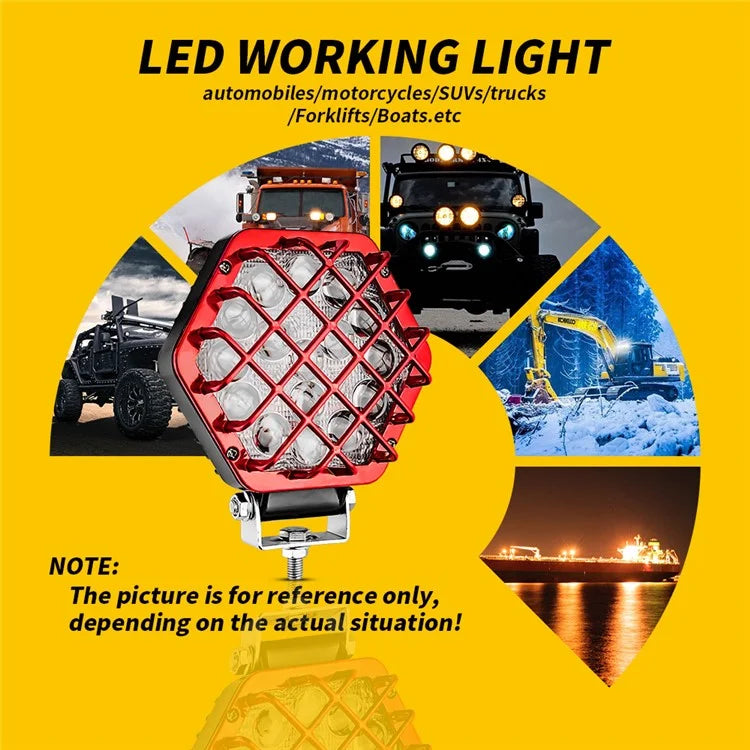 5-inch 48W 16-LED Car Truck Forklift Driving Spotlight Waterproof Engineering Vehicle Headlight