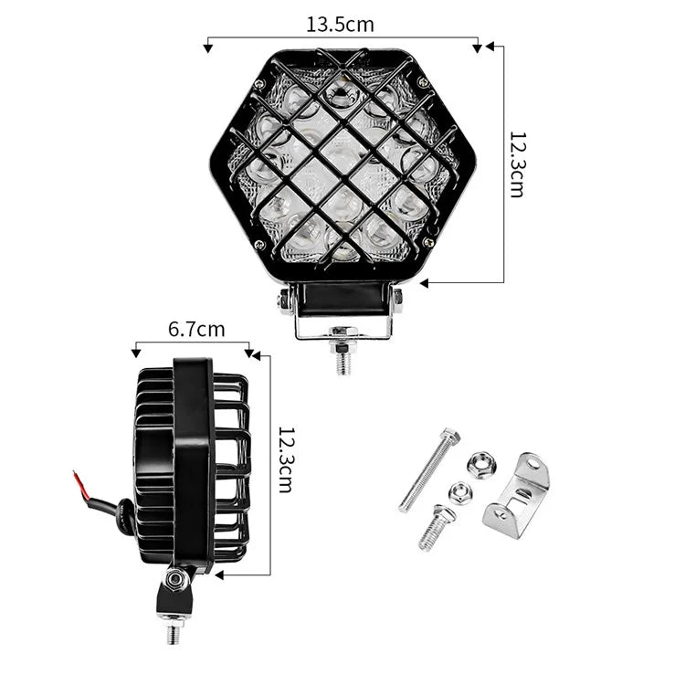 5-inch 48W 16-LED Car Truck Forklift Driving Spotlight Waterproof Engineering Vehicle Headlight