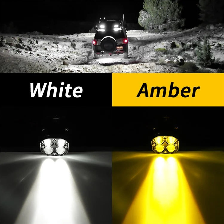 3-inch 40W Car SUV Off-Road Motorcycle Spotlight White+Yellow LED Waterproof Vehicle Headlight