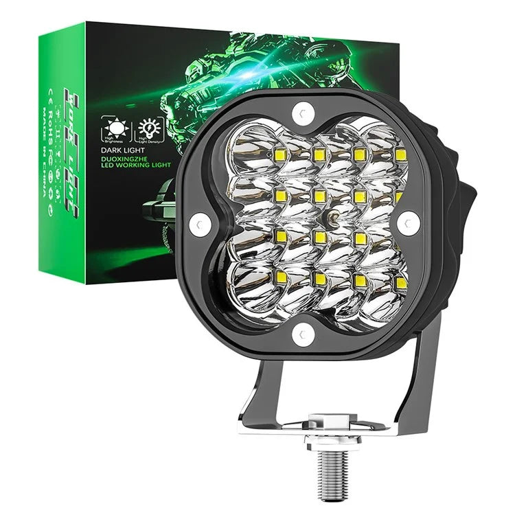 3-inch 48W 16-LED Car Truck Forklift Spotlight Square Waterproof Engineering Vehicle Headlight