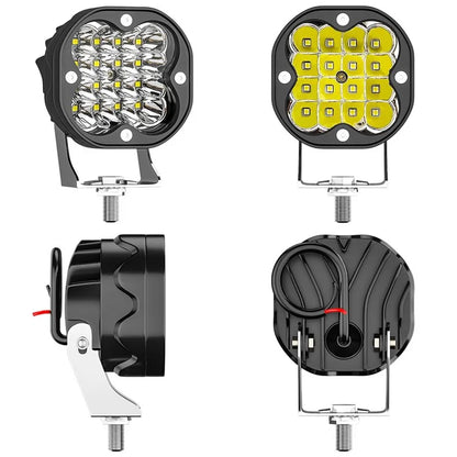 3-inch 48W 16-LED Car Truck Forklift Spotlight Square Waterproof Engineering Vehicle Headlight
